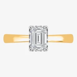 (I / Si2) Womens 1 CT. Lab Grown White Diamond Sterling Silver Solitaire Engagement Ring