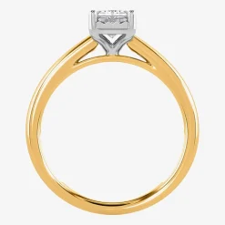 (I / Si2) Womens 1 CT. Lab Grown White Diamond Sterling Silver Solitaire Engagement Ring