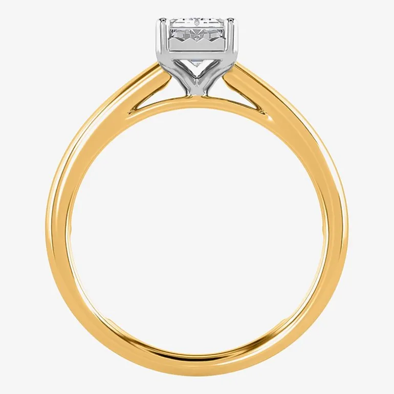 (I / Si2) Womens 1 CT. Lab Grown White Diamond Sterling Silver Solitaire Engagement Ring