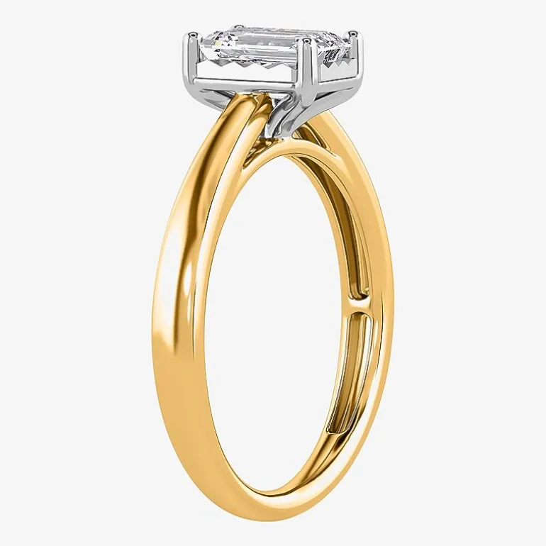 (I / Si2) Womens 1 CT. Lab Grown White Diamond Sterling Silver Solitaire Engagement Ring