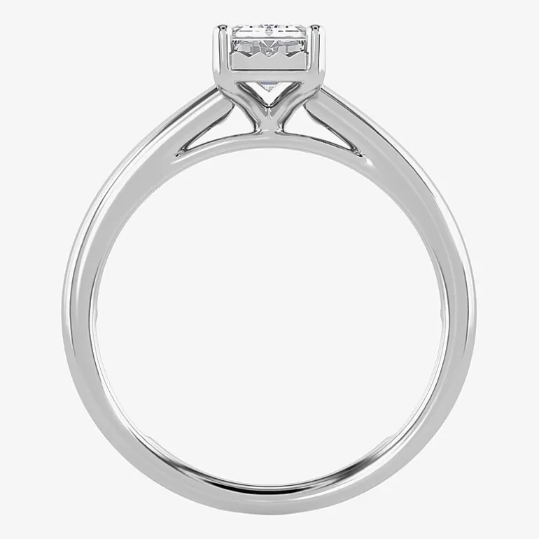 (I / Si2) Womens 1 CT. Lab Grown White Diamond Sterling Silver Solitaire Engagement Ring