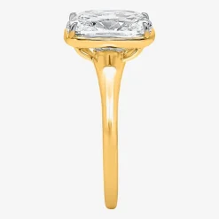 (I / Si2) Womens 3 CT. Lab Grown White Diamond 14K Gold Cushion Solitaire Engagement Ring