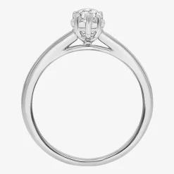 (I / Si2) Womens 1 CT. Lab Grown White Diamond Sterling Silver Marquise Solitaire Engagement Ring