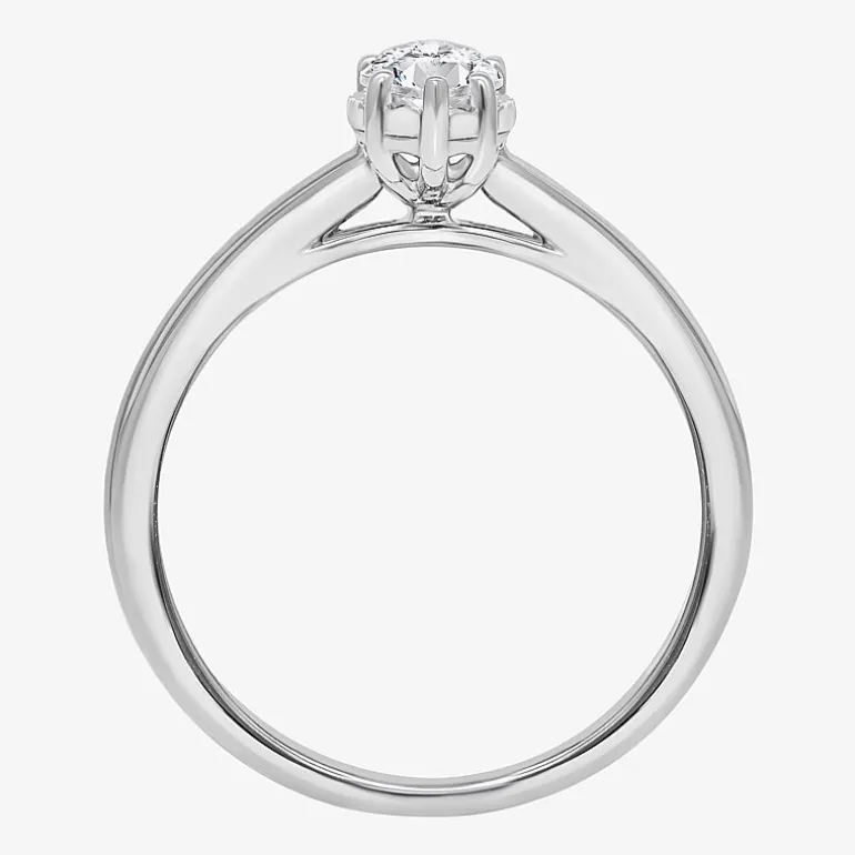 (I / Si2) Womens 1 CT. Lab Grown White Diamond Sterling Silver Marquise Solitaire Engagement Ring
