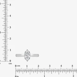 (I / Si2) Womens 1 CT. Lab Grown White Diamond Sterling Silver Marquise Solitaire Engagement Ring