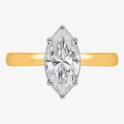 (I / Si2) Womens 2 CT. Lab Grown White Diamond Marquise Solitaire Engagement Ring