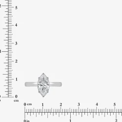 (I / Si2) Womens 2 CT. Lab Grown White Diamond Marquise Solitaire Engagement Ring