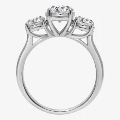 (I / Si2) Womens 2 CT. T.W. Lab Grown White Diamond Round 3-Stone Engagement Ring