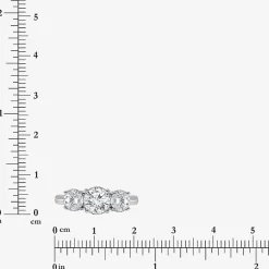 (I / Si2) Womens 2 CT. T.W. Lab Grown White Diamond Round 3-Stone Engagement Ring
