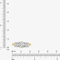 (I / Si2) Womens 2 CT. T.W. Lab Grown White Diamond Round 3-Stone Engagement Ring