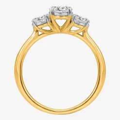 (I / Si2) Womens 1 CT. T.W. Lab Grown White Diamond Sterling Silver Round 3-Stone Engagement Ring