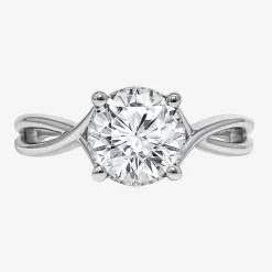 (I / Si2) Womens 2 CT. T.W. Lab Grown White Diamond Sterling Silver Round Solitaire Engagement Ring