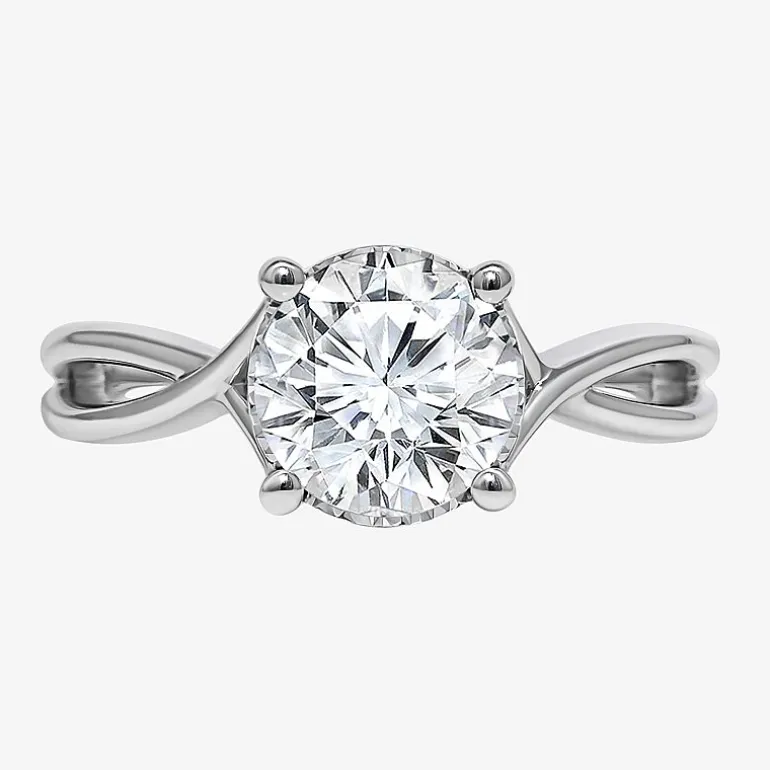 (I / Si2) Womens 2 CT. T.W. Lab Grown White Diamond Sterling Silver Round Solitaire Engagement Ring