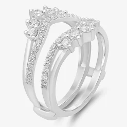 (I / Si2) Womens 1 CT. T.W. Lab Grown White Diamond 14K Gold Ring Guard