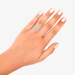 (I / Si2) Womens 1 CT. T.W. Lab Grown White Diamond 14K Gold Ring Guard