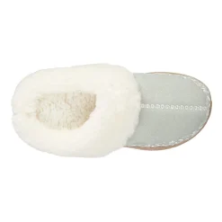 Isotoner Clara Emroidered Microsuede Hoodback Womens Memory Foam Clog Slippers