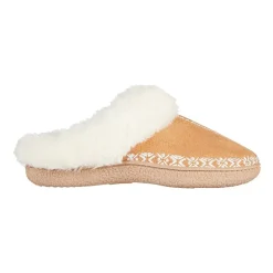 Isotoner Clara Emroidered Microsuede Hoodback Womens Memory Foam Clog Slippers