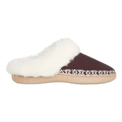 Isotoner Clara Emroidered Microsuede Hoodback Womens Memory Foam Clog Slippers