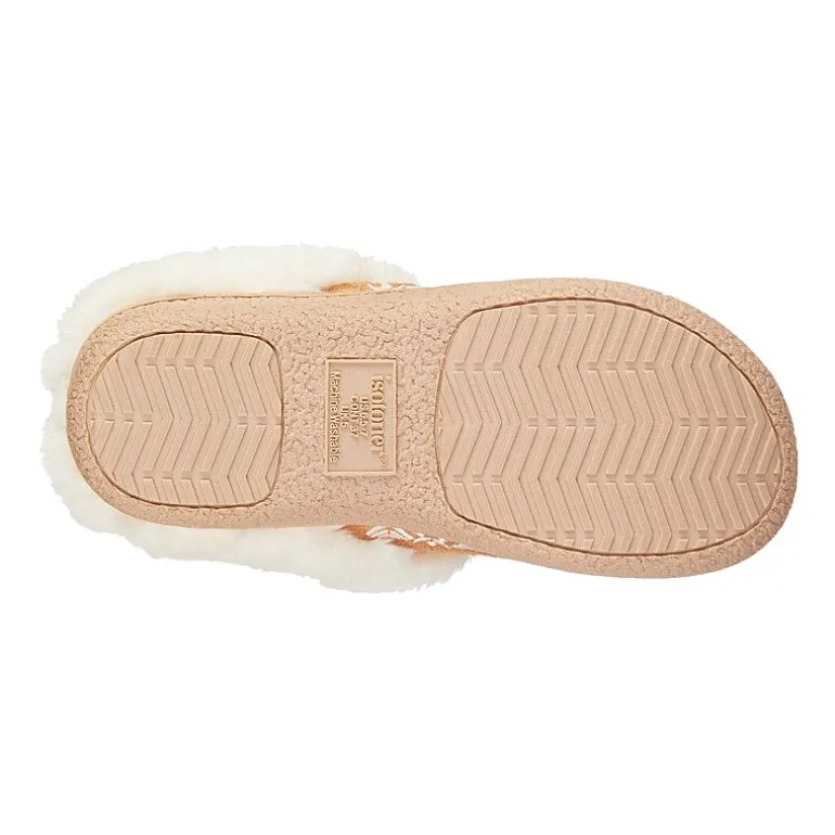 Isotoner Clara Emroidered Microsuede Hoodback Womens Memory Foam Clog Slippers