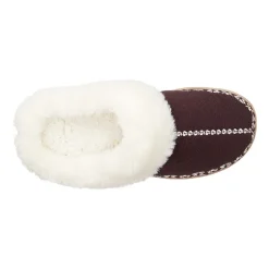 Isotoner Clara Emroidered Microsuede Hoodback Womens Memory Foam Clog Slippers