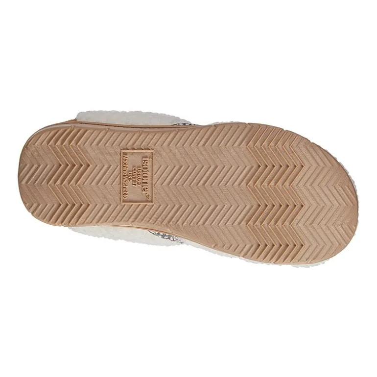 Isotoner Clara Recycled Berber Hoodback Womens Memory Foam Clog Slippers