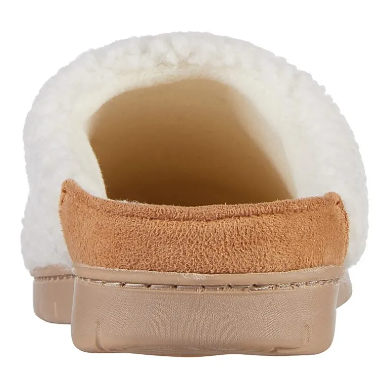 Isotoner Clara Recycled Berber Hoodback Womens Memory Foam Clog Slippers