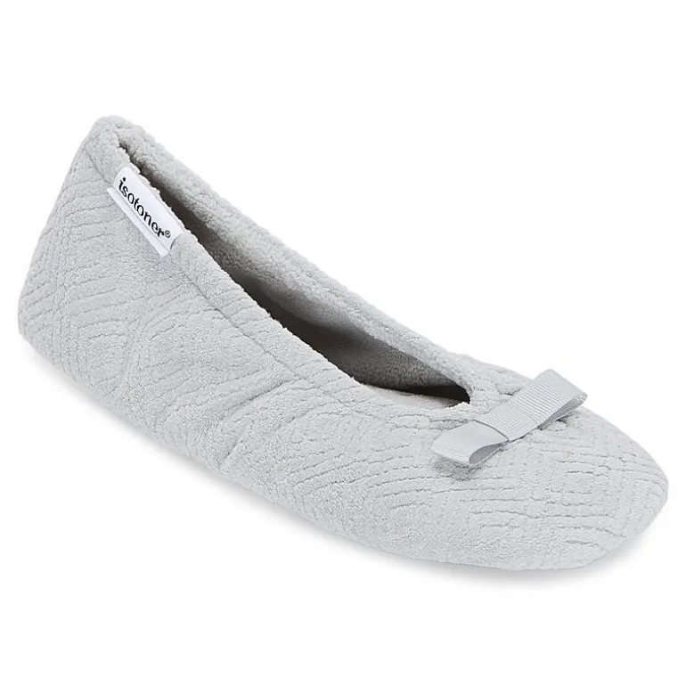 Isotoner Microterry Womens Ballerina Slippers