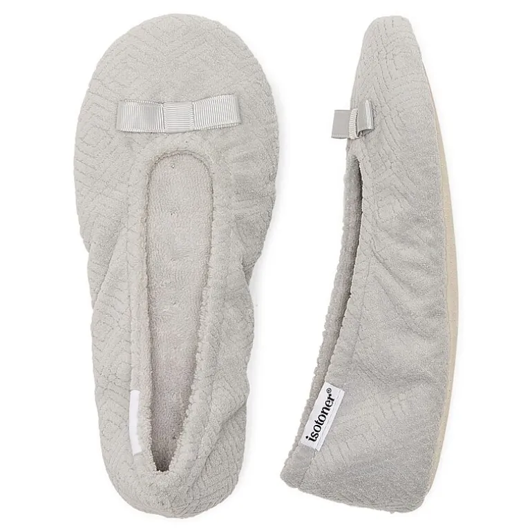 Isotoner Microterry Womens Ballerina Slippers