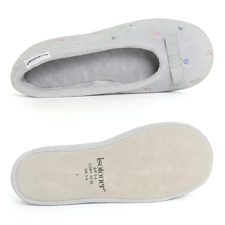 Isotoner Microterry Womens Ballerina Slippers