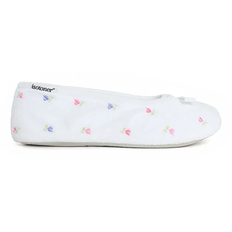 Isotoner Microterry Womens Ballerina Slippers
