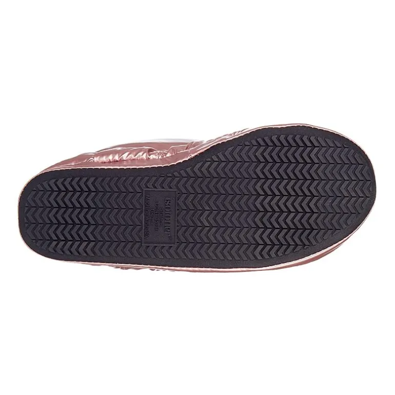 Isotoner Mikaela Nylon Puffer Womens Memory Foam Bootie Slippers