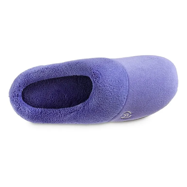 Isotoner® Mixed Microterry Hoodback Clog Slippers