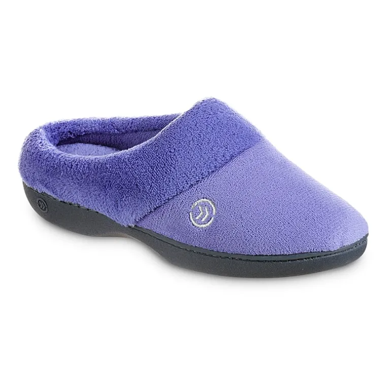 Isotoner® Mixed Microterry Hoodback Clog Slippers