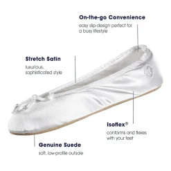 Isotoner Satin Womens Ballerina Slippers