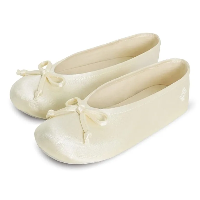 Isotoner Satin Womens Ballerina Slippers