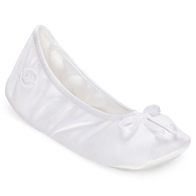 Isotoner Satin Womens Ballerina Slippers