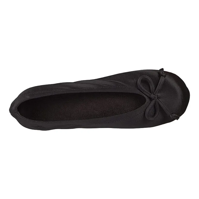 Isotoner Satin Womens Ballerina Slippers