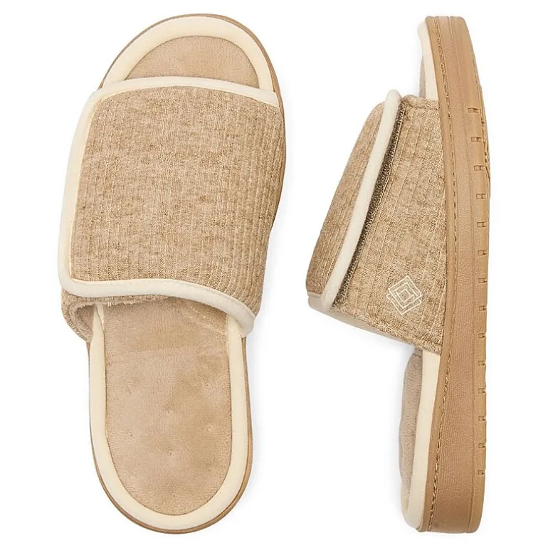 Isotoner Sweater Knit Adjustable Womens Slip-On Slippers