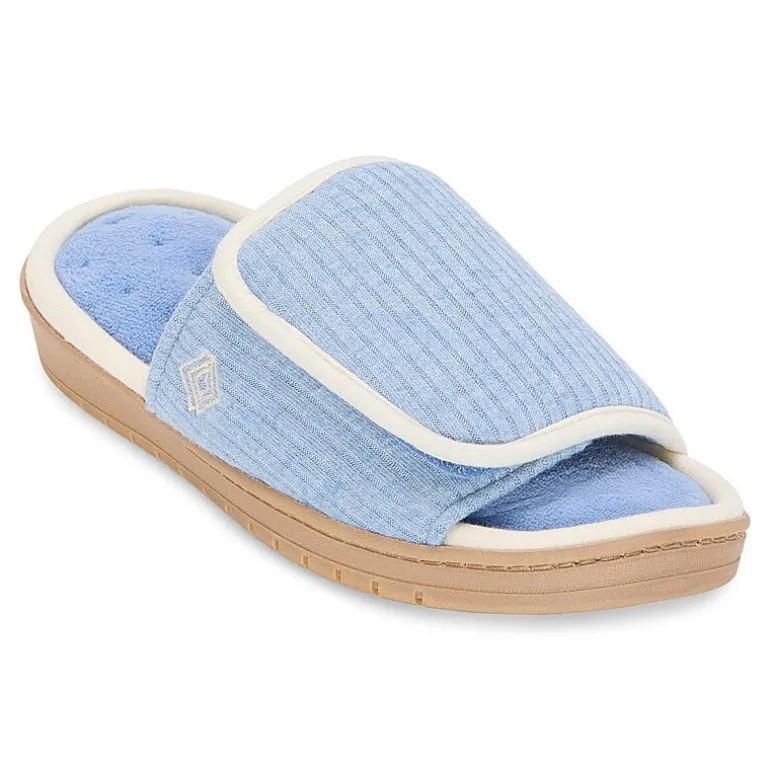 Isotoner Sweater Knit Adjustable Womens Slip-On Slippers