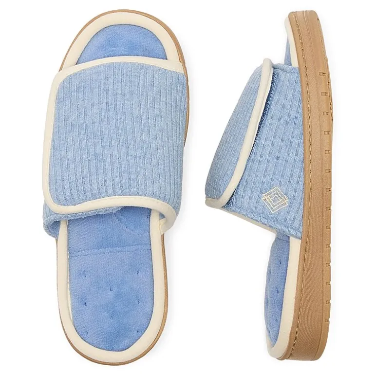 Isotoner Sweater Knit Adjustable Womens Slip-On Slippers