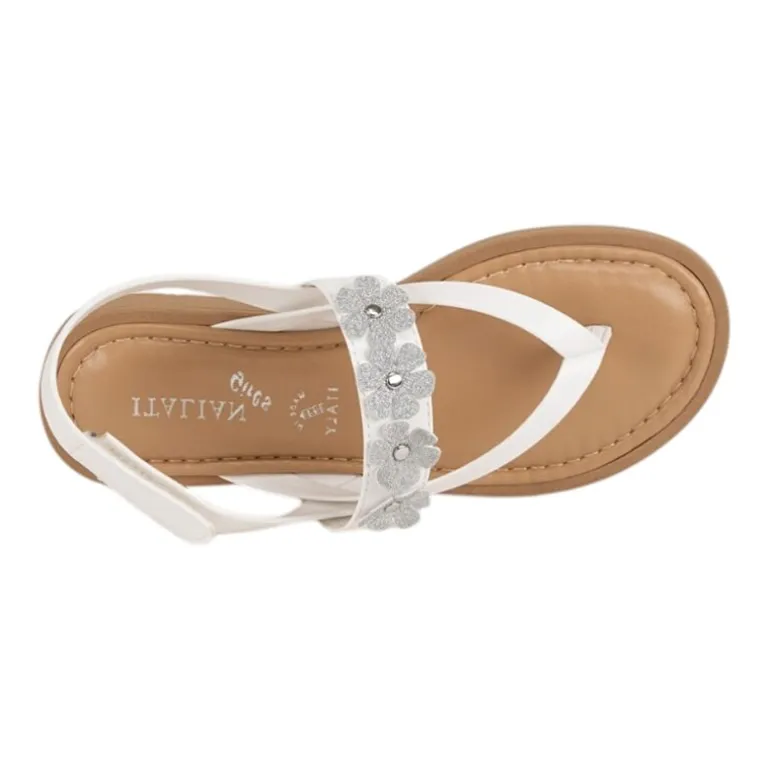 Italian Girls Kinvara Little & Big Kid Girls Adjustable Strap Flat Sandals