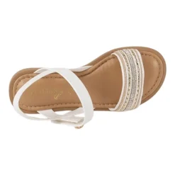 Italian Girls Lucine Little & Big Kid Girls Adjustable Strap Flat Sandals