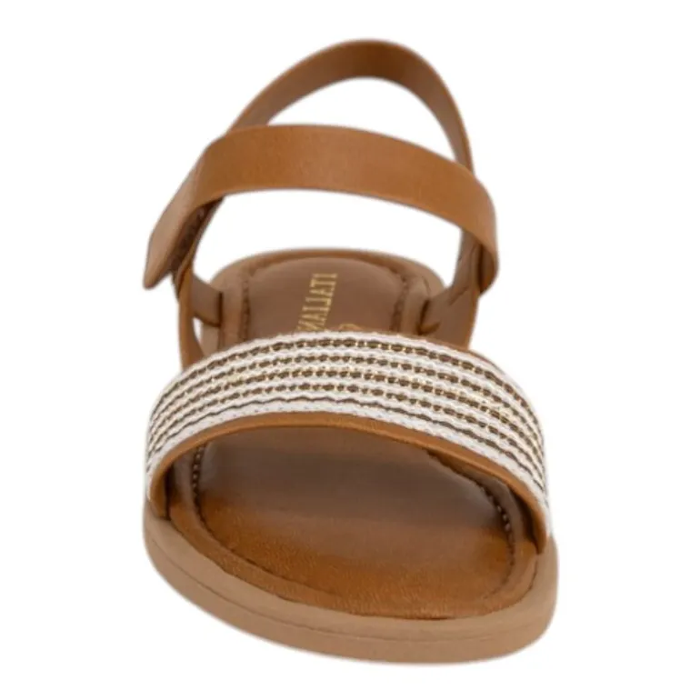 Italian Girls Pomeline Little & Big Kid Girls Adjustable Strap Flat Sandals