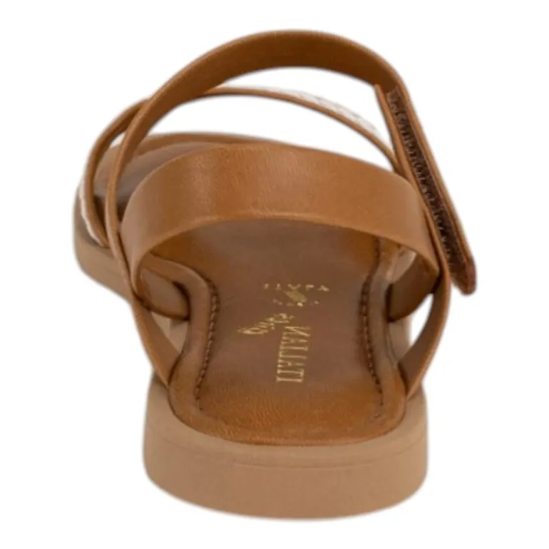 Italian Girls Pomeline Little & Big Kid Girls Adjustable Strap Flat Sandals