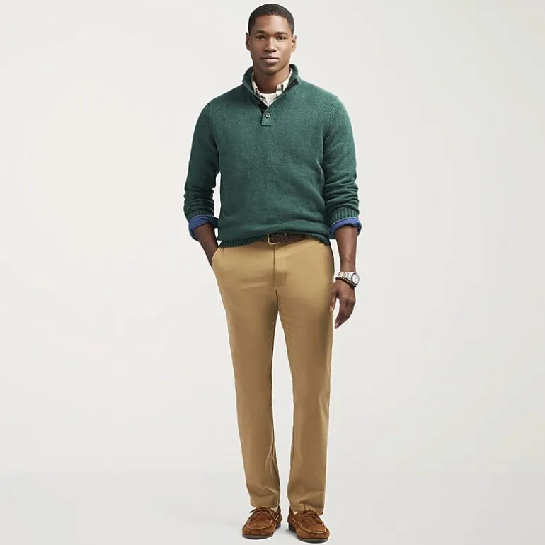 IZOD Button Mens Mock Neck Long Sleeve Pullover Sweater