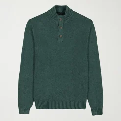 IZOD Button Mens Mock Neck Long Sleeve Pullover Sweater