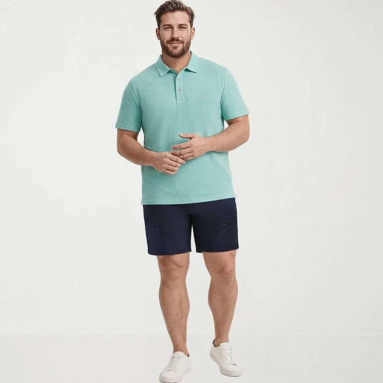 IZOD Dockside Slub Big and Tall Mens Classic Fit Short Sleeve Polo Shirt