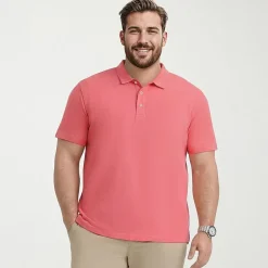 IZOD Dockside Slub Big and Tall Mens Classic Fit Short Sleeve Polo Shirt