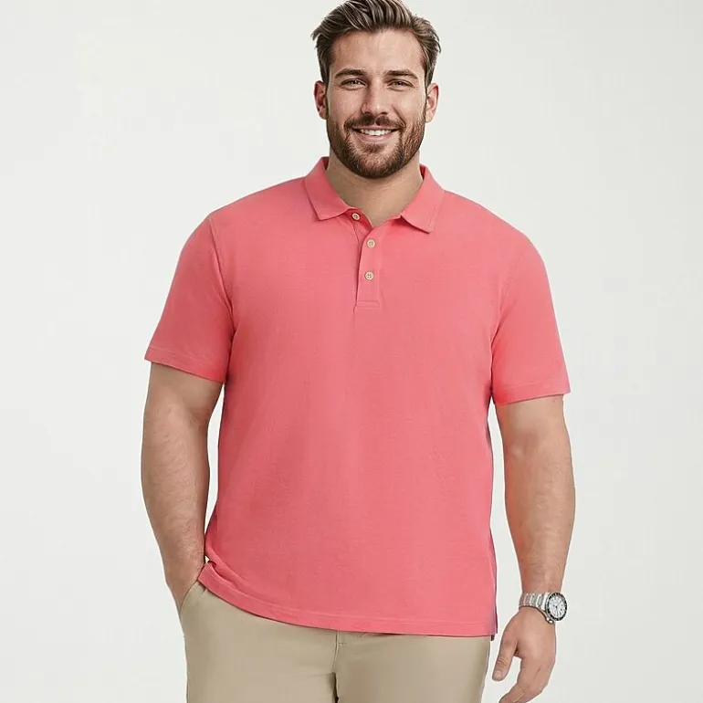IZOD Dockside Slub Big and Tall Mens Classic Fit Short Sleeve Polo Shirt