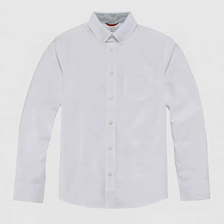 IZOD Little & Big Boys Button Down Collar Long Sleeve Dress Shirt